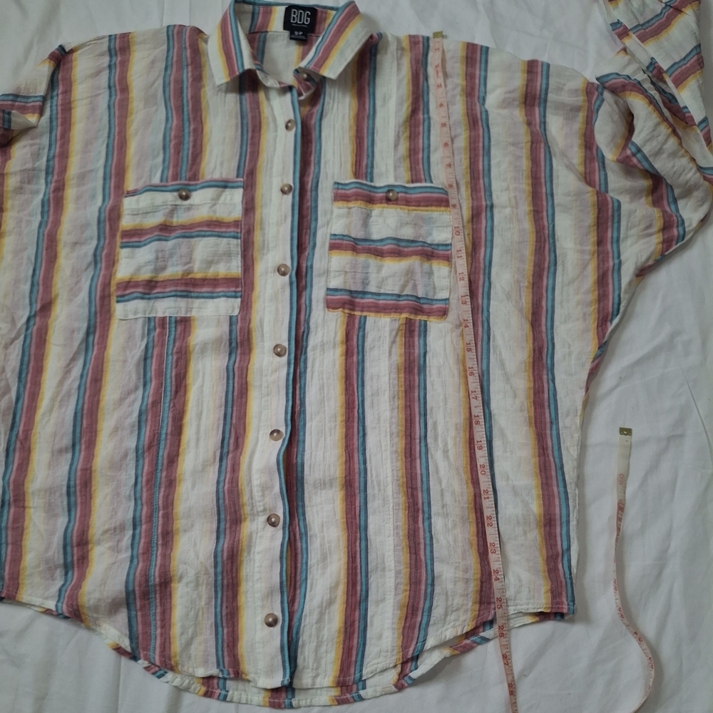 BDG Wome's Multicolor Striped Button-Up Shirt - Picture 7 of 9